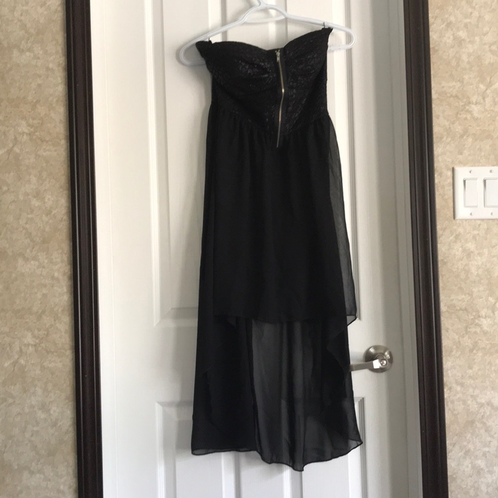 Never Been Worn High Low Black Strapless Dress